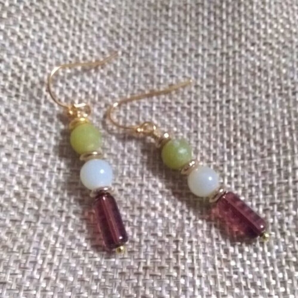 Lightweight ~ Slim ~ Slender ~ Boho Beaded Fall Autumn Dangle Earrings